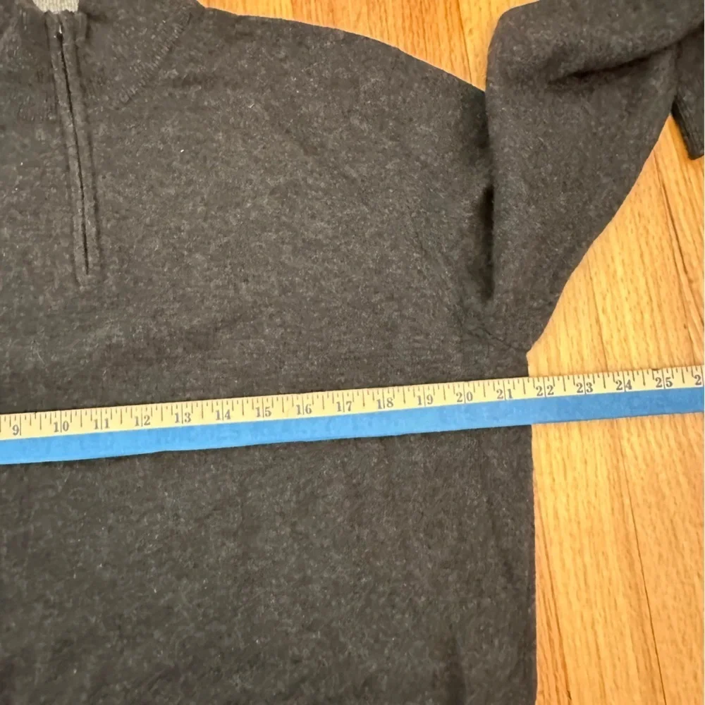 Club Room Cashmere Sweater  Mens Gray Stretch Mock Neck 1/4 Zip(O)